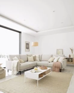 Marielle Coffee Table Made From Ash Wood With White Lacquer 124 X 70 Cm. | Kave Home -Quality Furniture Store A000001582 4