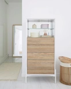 Marielle Dresser With Five Drawers Ash Wood With White Lacquer 64 X 142 Cm. | Kave Home -Quality Furniture Store A000001592 0