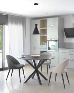 Grey Mael Chair With Steel Legs With Black Finish | Kave Home 14 Grey Mael Chair With Steel Legs With Black Finish | Kave Home -Quality Furniture Store A000001612 0 3