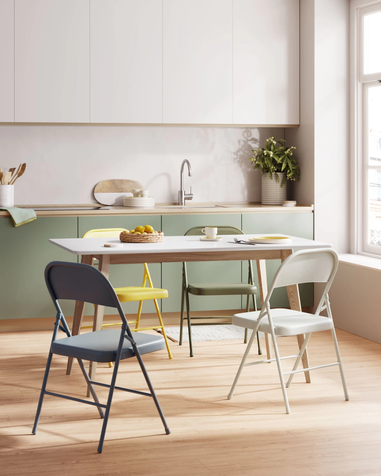 Aidana Metal Folding Chair In Light Grey | Kave Home 6 Aidana Metal Folding Chair In Light Grey | Kave Home - Image 4