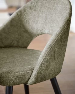 Green Chenille Mael Chair With Steel Legs With Black Finish | Kave Home 14 Green Chenille Mael Chair With Steel Legs With Black Finish | Kave Home -Quality Furniture Store A000001624 18