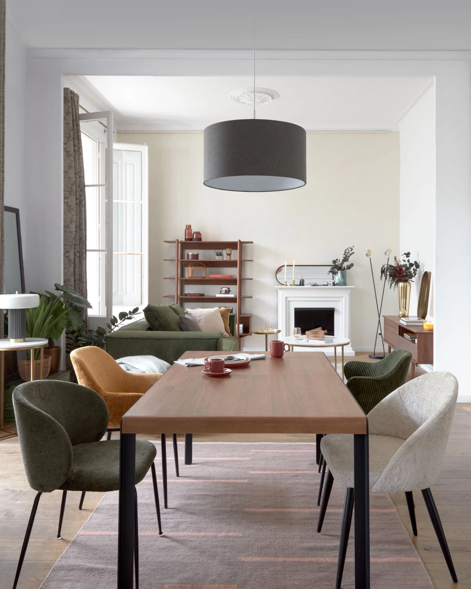 Beige Chenille Mael Chair With Steel Legs With Black Finish | Kave Home 6 Beige Chenille Mael Chair With Steel Legs With Black Finish | Kave Home - Image 4