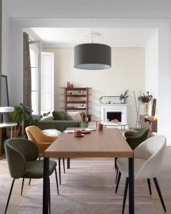 Konna Chair In Mustard Chenille With Steel Legs And Painted Black Finish | Kave Home -Quality Furniture Store A000001624 28