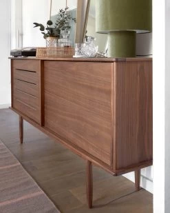 Carolin Walnut Wood Veneer Sideboard With 2 Doors And 1 Drawer, 180 X 83.8 Cm -Quality Furniture Store A000001625 1