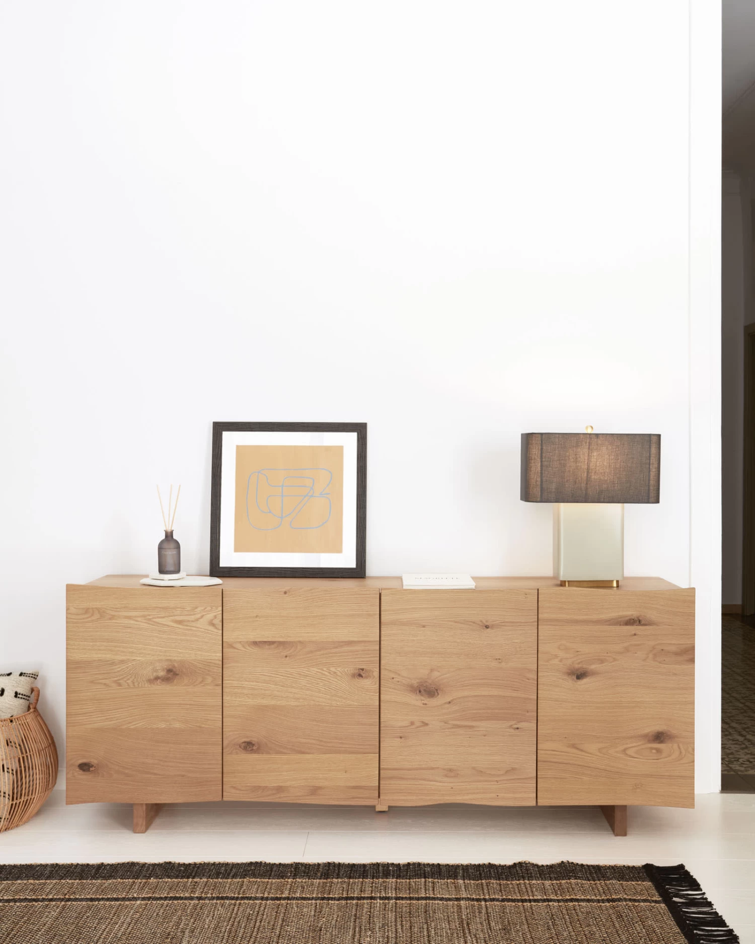 Rasha Sideboard With Oak Veneer With Natural Finish 180 X 71 Cm. | Kave Home 4 Rasha Sideboard With Oak Veneer With Natural Finish 180 X 71 Cm. | Kave Home - Image 2