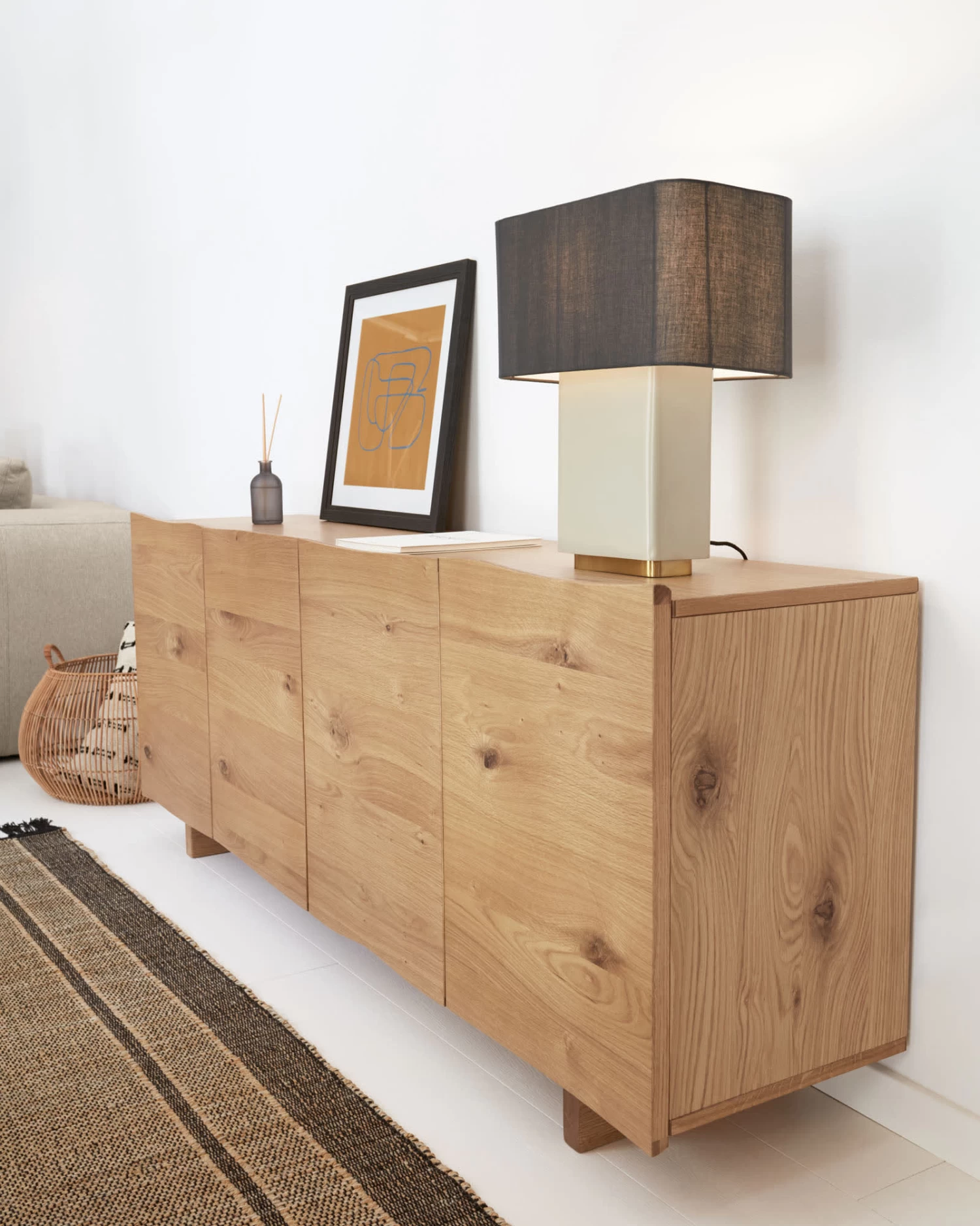 Rasha Sideboard With Oak Veneer With Natural Finish 180 X 71 Cm. | Kave Home 6 Rasha Sideboard With Oak Veneer With Natural Finish 180 X 71 Cm. | Kave Home - Image 4