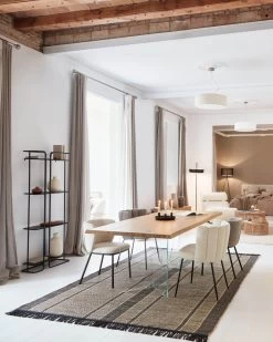 Ciselia Chair With White Fleece And Black Metal | Kave Home -Quality Furniture Store A000001650 2 1