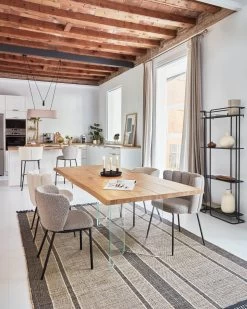 Ciselia Chair With Light Grey Shearling And Black Metal | Kave Home -Quality Furniture Store A000001650 3