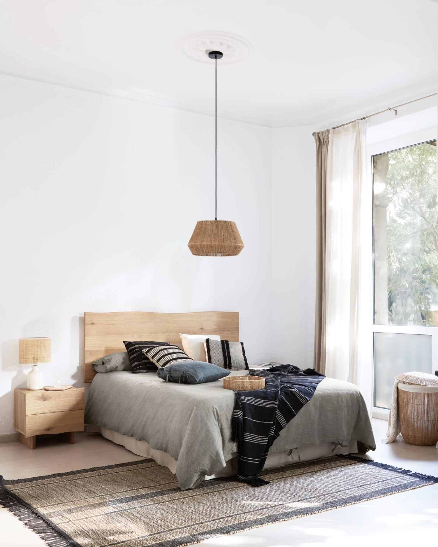 Rasha Bedside Table With Oak Veneer With Natural Finish 49 X 45 Cm. | Kave Home 9 Rasha Bedside Table With Oak Veneer With Natural Finish 49 X 45 Cm. | Kave Home - Image 7