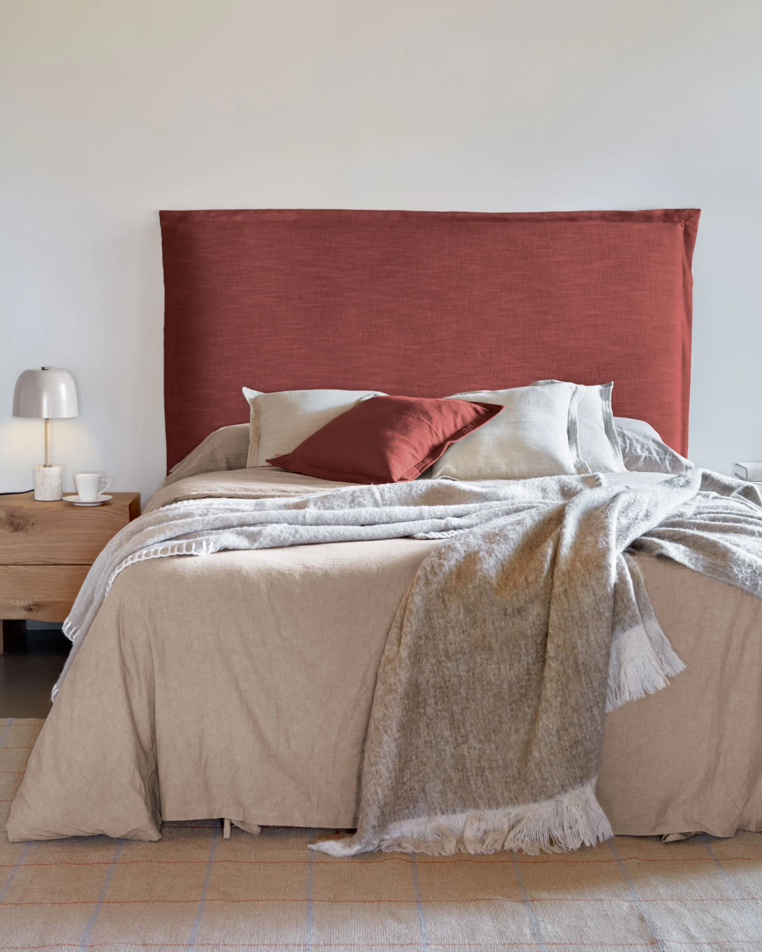 Tanit Headboard With Maroon Linen Removable Cover For 200 Cm Beds | Kave Home 9 Tanit Headboard With Maroon Linen Removable Cover For 200 Cm Beds | Kave Home - Image 7