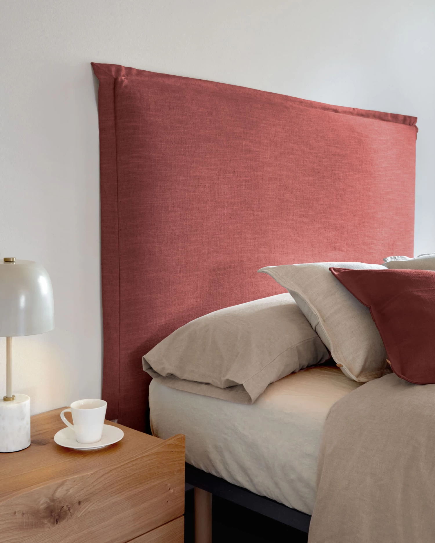 Tanit Headboard With Maroon Linen Removable Cover For 200 Cm Beds | Kave Home 6 Tanit Headboard With Maroon Linen Removable Cover For 200 Cm Beds | Kave Home - Image 4