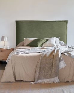 Tanit Headboard With Green Linen Removable Cover For 200 Cm Beds | Kave Home -Quality Furniture Store A000001758 1 1
