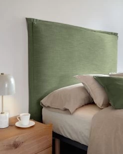 Tanit Headboard With Green Linen Removable Cover For 200 Cm Beds | Kave Home -Quality Furniture Store A000001758 2 1
