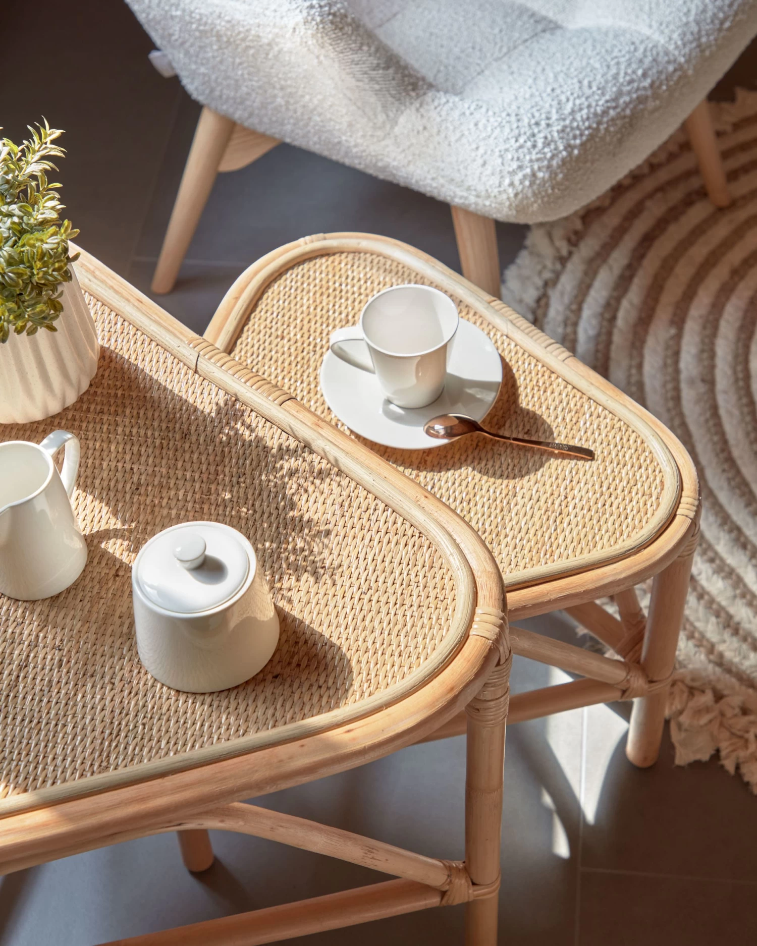 Queenie Set Of 2 Rattan Side Tables With Natural Finish 65 X 53 Cm And 50 X 42 Cm | Kave Home 6 Queenie Set Of 2 Rattan Side Tables With Natural Finish 65 X 53 Cm And 50 X 42 Cm | Kave Home - Image 4