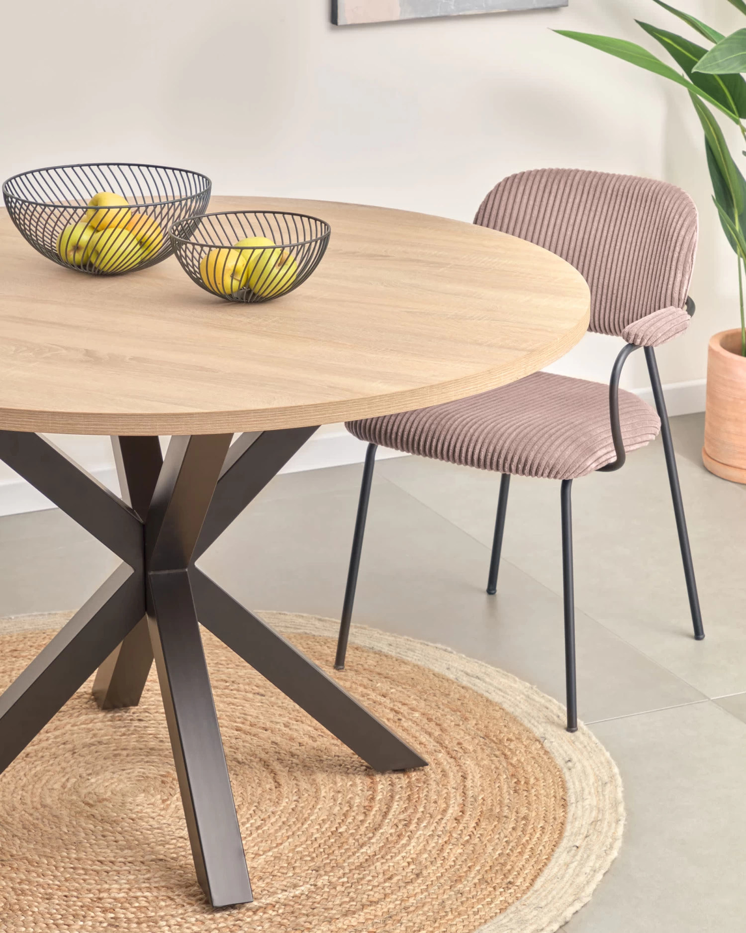 Argo Round à 119 Cm Melamine Table With Steel Legs With Black Finish | Kave Home 6 Argo Round à 119 Cm Melamine Table With Steel Legs With Black Finish | Kave Home - Image 4