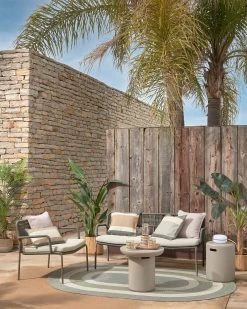 Cailin Armchair In Green Cord With Galvanised Steel Legs Painted Dark Green | Kave Home -Quality Furniture Store A000001787 0