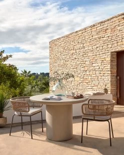 Nadin Chair In Beige Cord With Galvanised Steel Legs | Kave Home -Quality Furniture Store A000001789 2 1