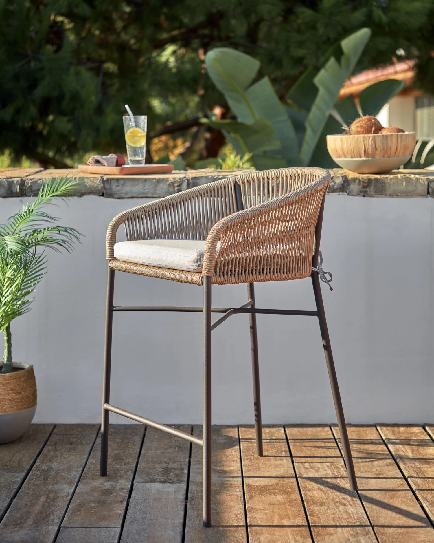 Yanet Rope Stool In Beige 65 Cm In Height | Kave Home 4 Yanet Rope Stool In Beige 65 Cm In Height | Kave Home - Image 2