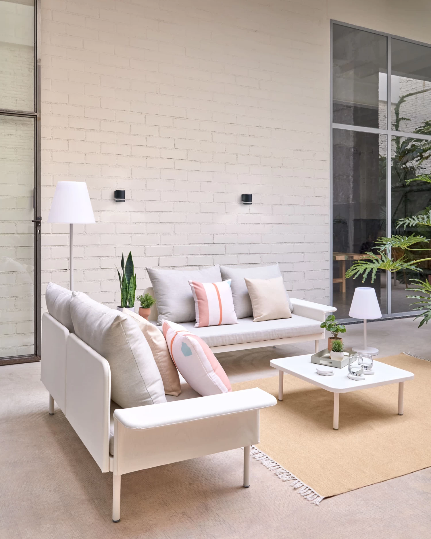 Zaltana Outdoor Corner Sofa And Table Set In Matte White Aluminium 164 Cm | Kave Home 6 Zaltana Outdoor Corner Sofa And Table Set In Matte White Aluminium 164 Cm | Kave Home - Image 4