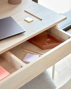 Yamina Melamine And Metal Desk With White Finish 100 X 60 Cm | Kave Home -Quality Furniture Store A000001812 2