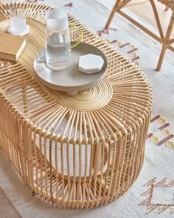 Lael Coffee Table In Rattan With Natural Finish à 110 X 60 Cm | Kave Home 11 Lael Coffee Table In Rattan With Natural Finish à 110 X 60 Cm | Kave Home -Quality Furniture Store A000001836 3