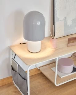 Yamina Melamine TV Stand With Steel In A White Finish 110 X 46 Cm | Kave Home -Quality Furniture Store A000001837 1