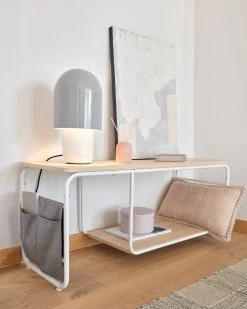 Yamina Melamine TV Stand With Steel In A White Finish 110 X 46 Cm | Kave Home -Quality Furniture Store A000001837 2