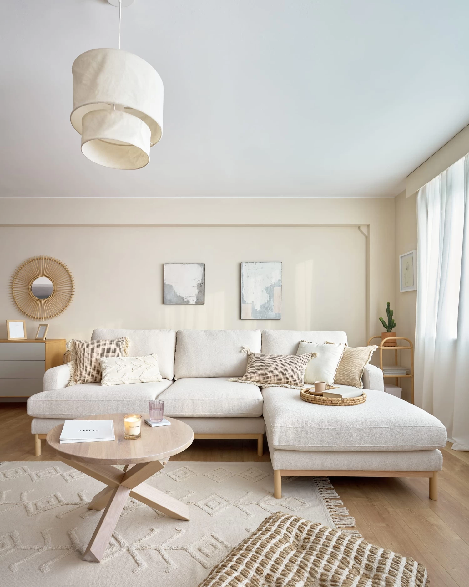 Mihaela 3 Seater Sofa With Right-hand Chaise Longue In White Fleece 264 Cm | Kave Home 4 Mihaela 3 Seater Sofa With Right-hand Chaise Longue In White Fleece 264 Cm | Kave Home - Image 2