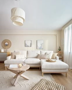 Lotus Wood Coffee Table In Solid Oak Wood, Ø 65 Cm -Quality Furniture Store A000001852 1