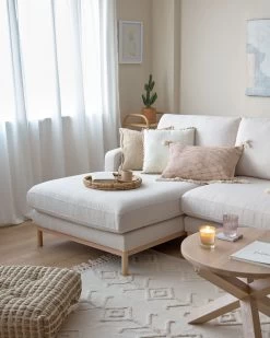 Mihaela 3 Seater Sofa With Left-hand Chaise Longue In White Fleece 264 Cm | Kave Home 15 Mihaela 3 Seater Sofa With Left-hand Chaise Longue In White Fleece 264 Cm | Kave Home -Quality Furniture Store A000001852 13