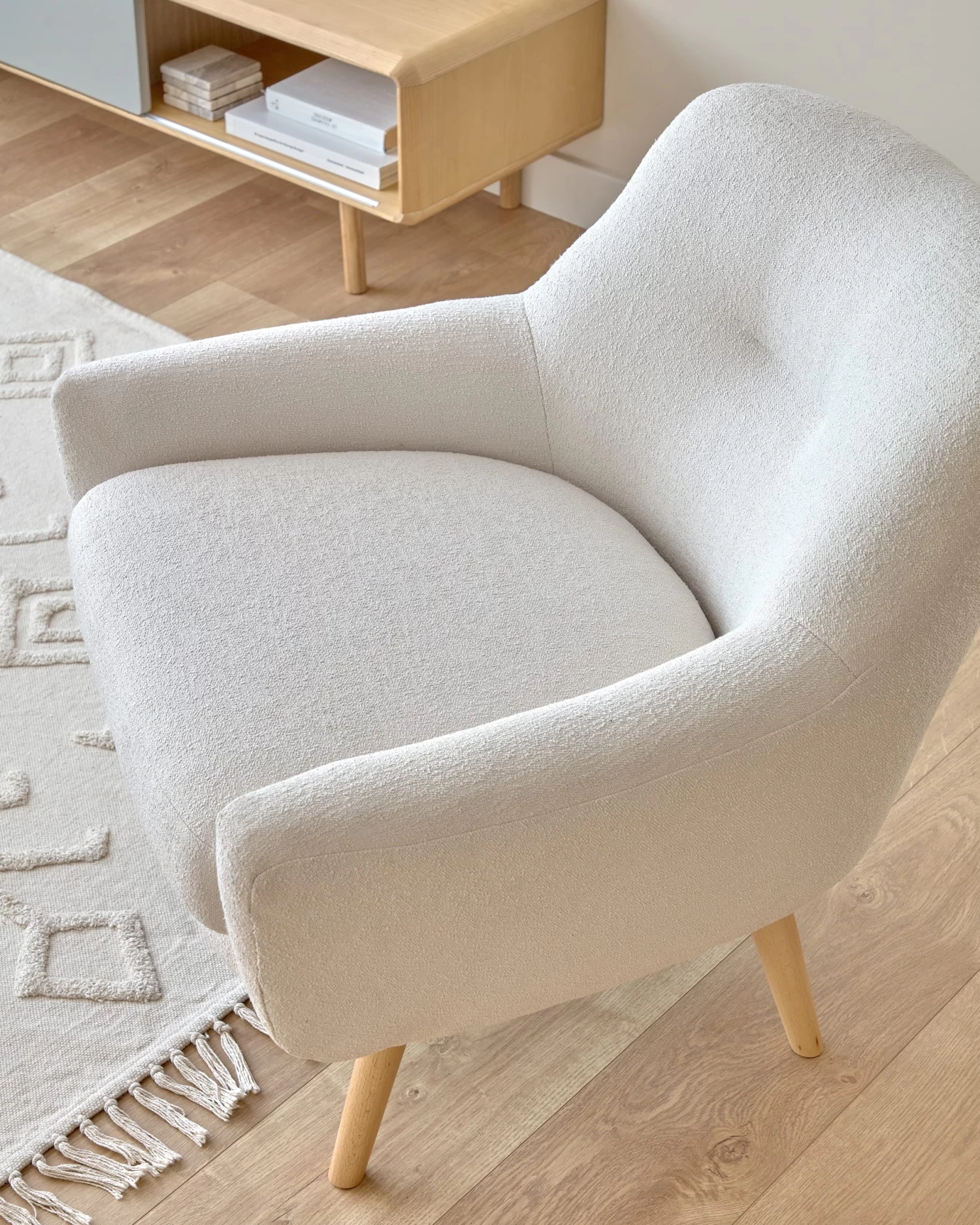Candela Armchair In White Fleece | Kave Home 6 Candela Armchair In White Fleece | Kave Home - Image 4
