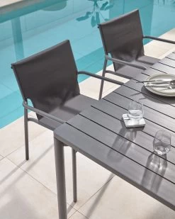 Zaltana Extendable Aluminium Outdoor Table With Matt Dark Grey Finish 140 (200) X 90 Cm | Kave Home 13 Zaltana Extendable Aluminium Outdoor Table With Matt Dark Grey Finish 140 (200) X 90 Cm | Kave Home -Quality Furniture Store A000001863 2