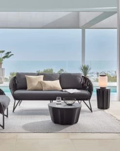 3 Seater Branzie Sofa In Black Cord 180 Cm | Kave Home -Quality Furniture Store A000001864 13