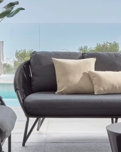 3 Seater Branzie Sofa In Black Cord 180 Cm | Kave Home -Quality Furniture Store A000001864 16
