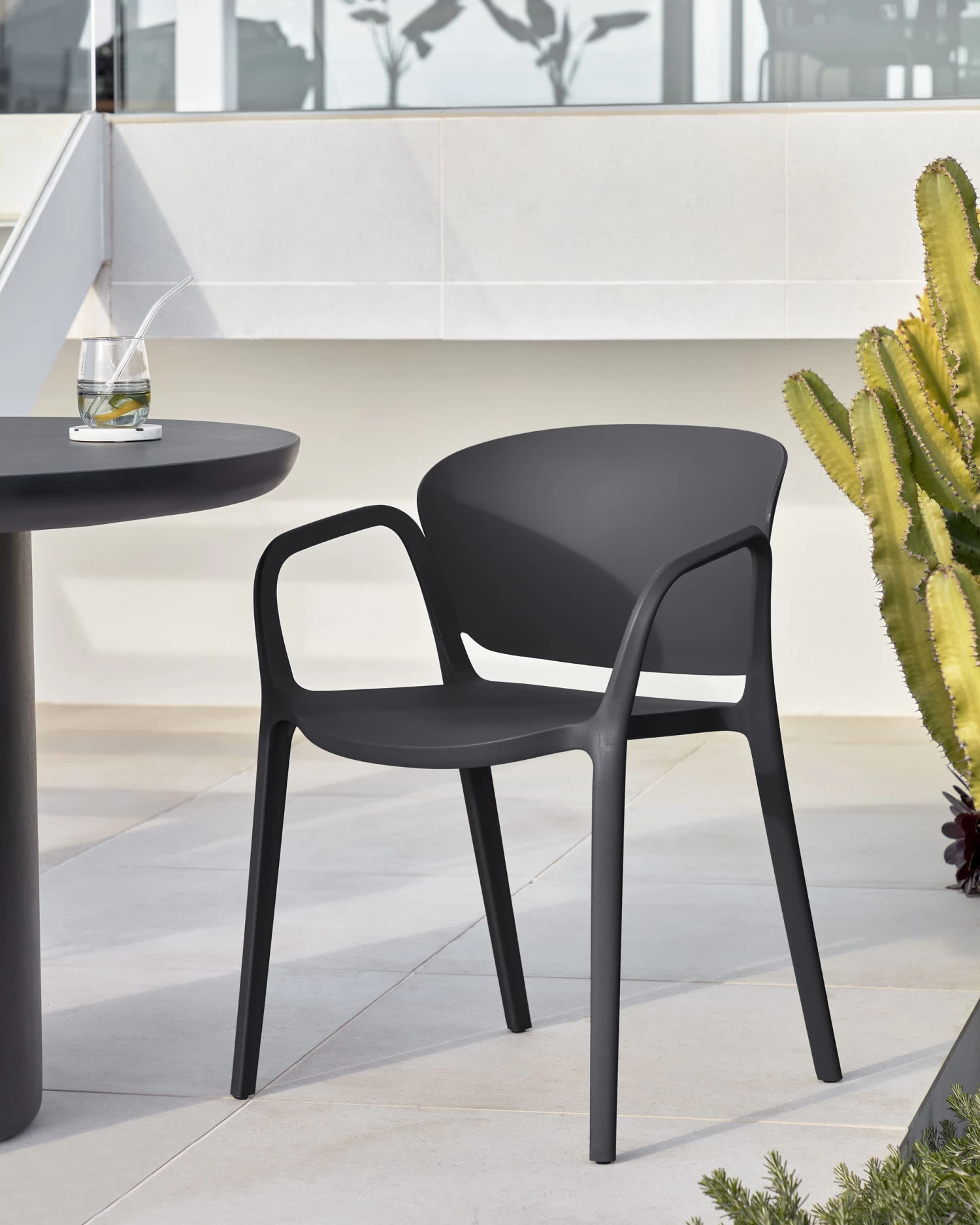 Ania Stackable Black Garden Chair | Kave Home 4 Ania Stackable Black Garden Chair | Kave Home - Image 2