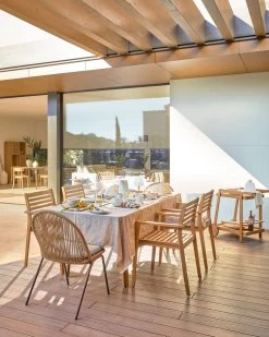 Shann Stackable Chair In Beige Cord And Galvanised Steel Legs | Kave Home 15 Shann Stackable Chair In Beige Cord And Galvanised Steel Legs | Kave Home -Quality Furniture Store A000001889 0