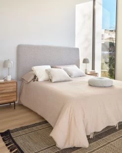 Dyla Headboard With Removable Cover In Grey Fleece For 160 Cm Beds | Kave Home -Quality Furniture Store A000001894 0