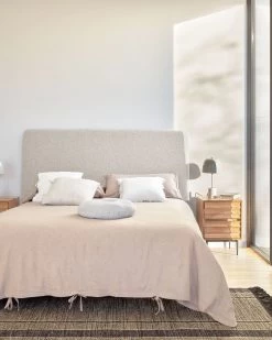 Dyla Headboard With Removable Cover In White Fleece For 160 Cm Beds | Kave Home -Quality Furniture Store A000001894 4