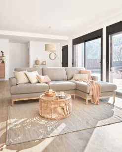 Mihaela 3 Seater Sofa With Right-hand Chaise Longue In Grey Fleece 264 Cm | Kave Home 13 Mihaela 3 Seater Sofa With Right-hand Chaise Longue In Grey Fleece 264 Cm | Kave Home -Quality Furniture Store A000001897 5