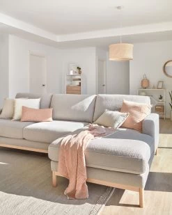 Mihaela 3 Seater Sofa With Right-hand Chaise Longue In Grey Fleece 264 Cm | Kave Home 15 Mihaela 3 Seater Sofa With Right-hand Chaise Longue In Grey Fleece 264 Cm | Kave Home -Quality Furniture Store A000001897 8