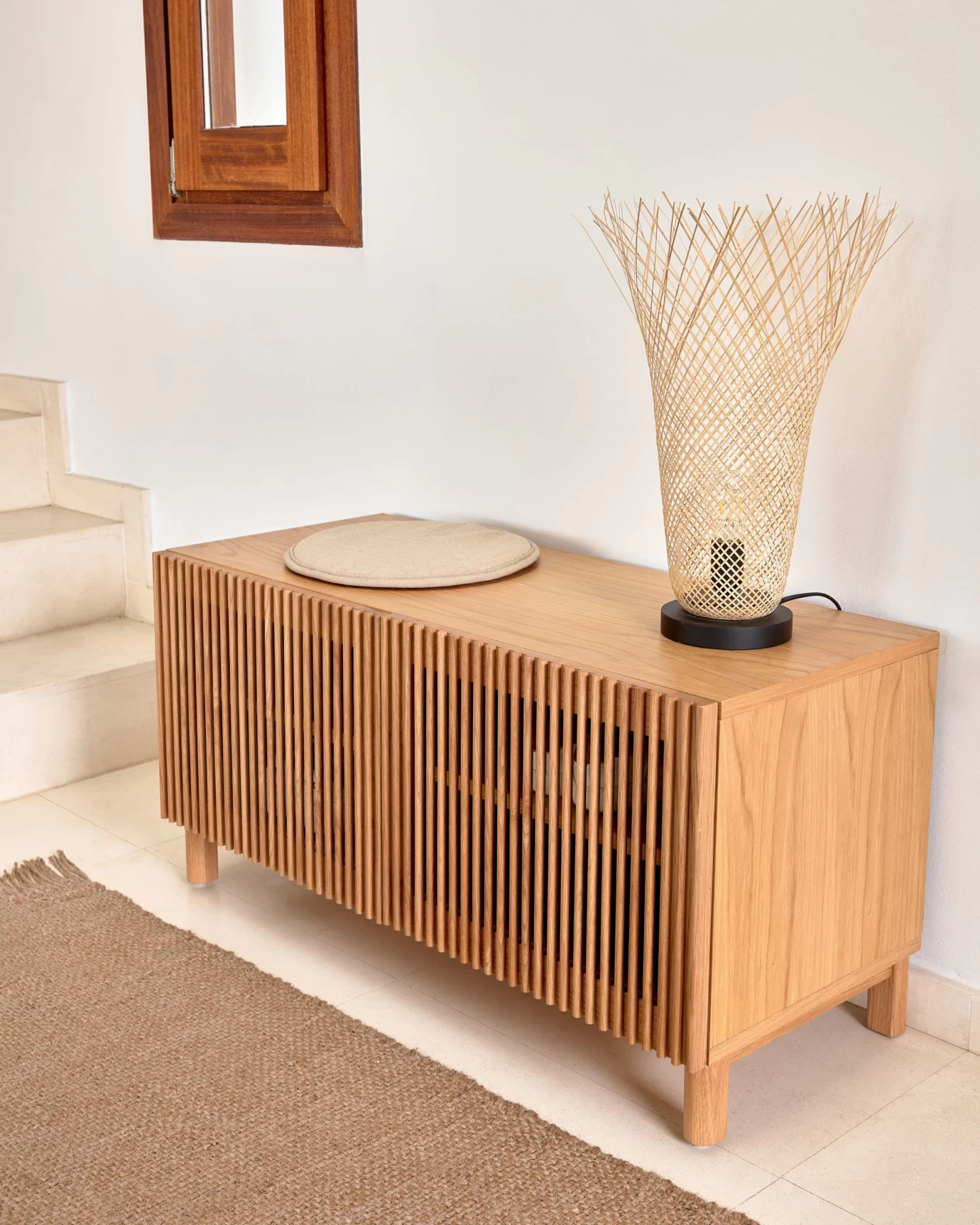 Beyla Solid Oak Shoe Cabinet Oak Veneer 98.5 Cm FSC 100% | Kave Home 4 Beyla Solid Oak Shoe Cabinet Oak Veneer 98.5 Cm FSC 100% | Kave Home - Image 2