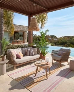 Catalina 3 Seater Sofa Made With Beige Cord And 100% FSC Solid Acacia Wood 170 Cm | Kave Home -Quality Furniture Store A000001929 0