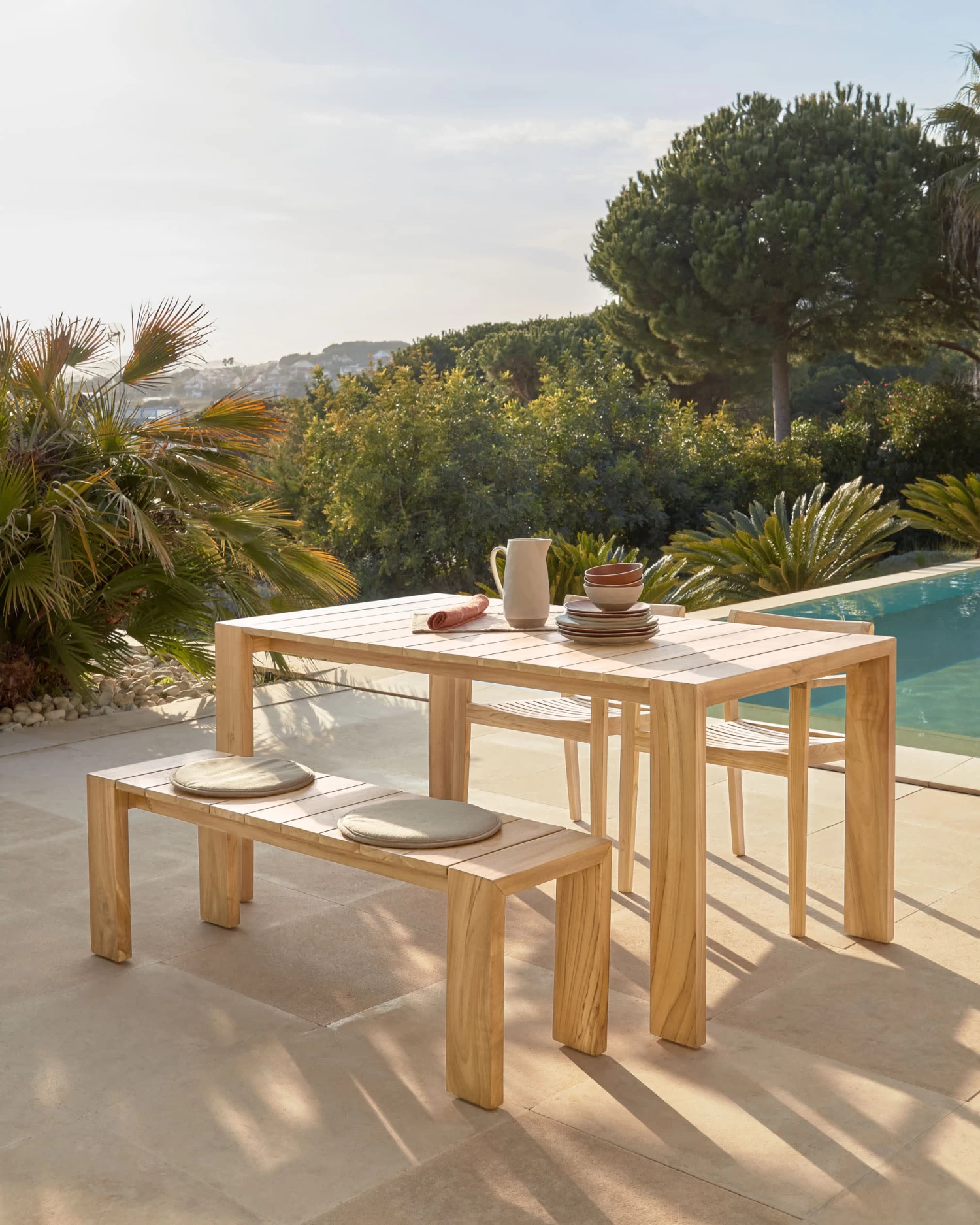 Victoire Solid Teak Outdoor Bench 175 Cm | Kave Home 6 Victoire Solid Teak Outdoor Bench 175 Cm | Kave Home - Image 4