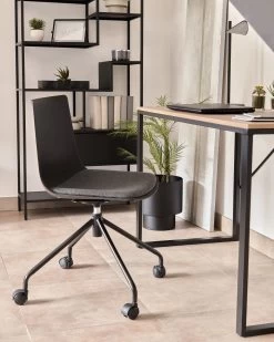 Ralfi Black Desk Chair With Black Seat | Kave Home -Quality Furniture Store A000001943 2