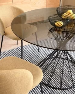 Minna Mustard Chair With Steel Legs With Black Finish | Kave Home -Quality Furniture Store A000001946 2