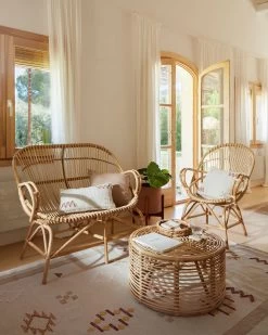 Mimosa Rattan Bench With A Natural Finish 114 Cm | Kave Home -Quality Furniture Store A000001964 0