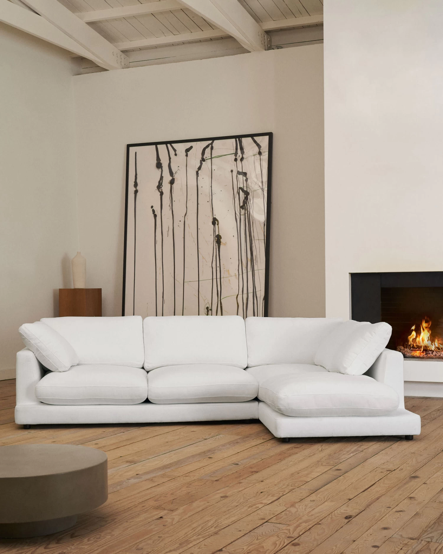 Gala 4 Seater Sofa With Right Side Chaise Longue In White 300 Cm | Kave Home 4 Gala 4 Seater Sofa With Right Side Chaise Longue In White 300 Cm | Kave Home - Image 2