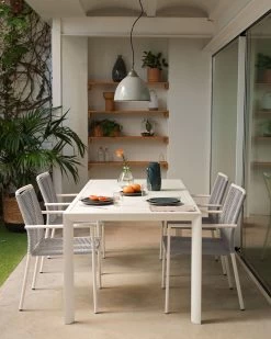 Culip Aluminium Outdoor Table With White Finish 180 X 90 Cm | Kave Home 13 Culip Aluminium Outdoor Table With White Finish 180 X 90 Cm | Kave Home -Quality Furniture Store A000002057 2