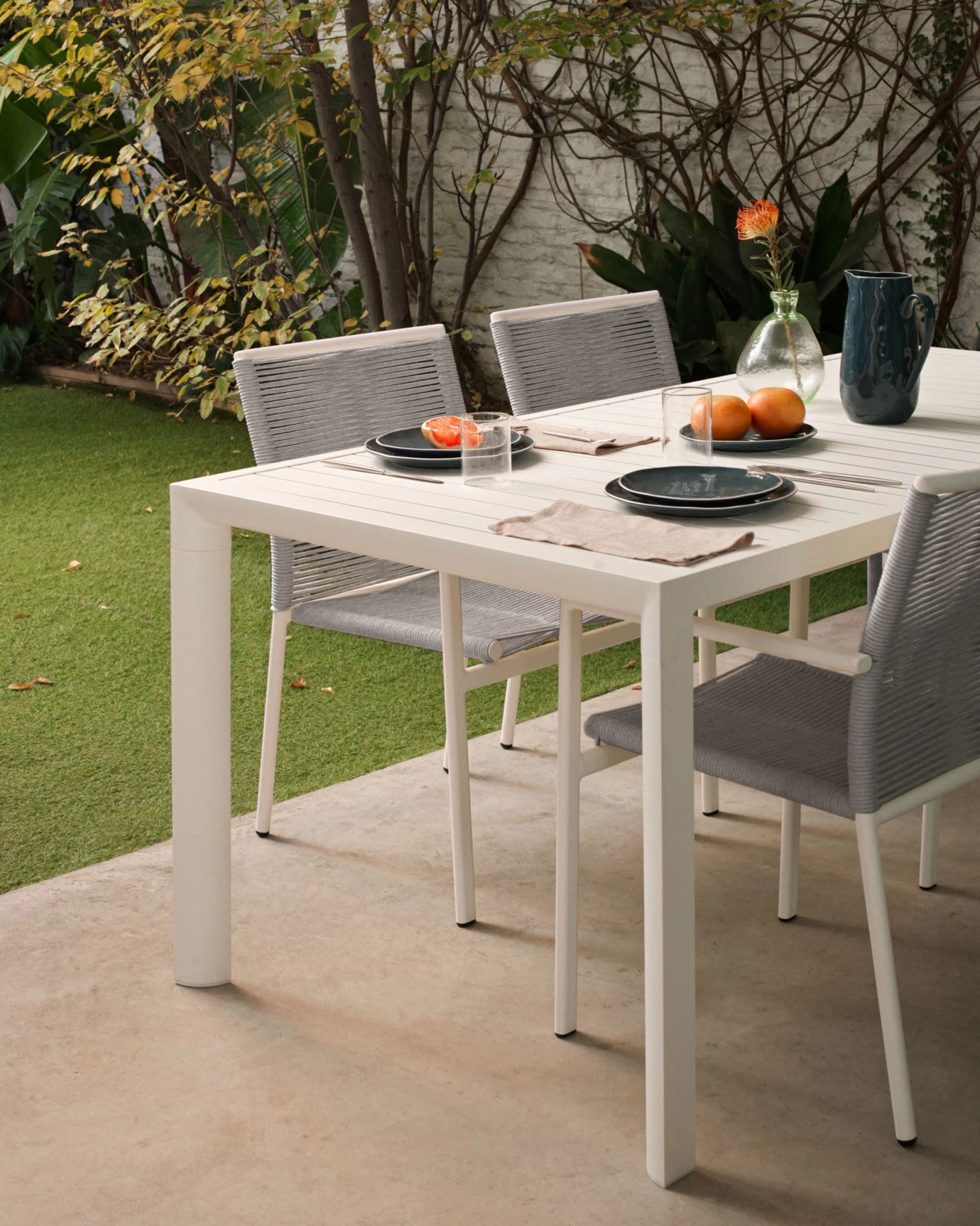 Culip Aluminium Outdoor Table With White Finish 180 X 90 Cm | Kave Home 4 Culip Aluminium Outdoor Table With White Finish 180 X 90 Cm | Kave Home - Image 2