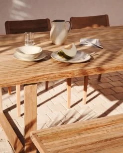 Canadell 100% Outdoor Solid Recycled Teak Table 220 X 100 Cm | Kave Home -Quality Furniture Store A000002058 5 1
